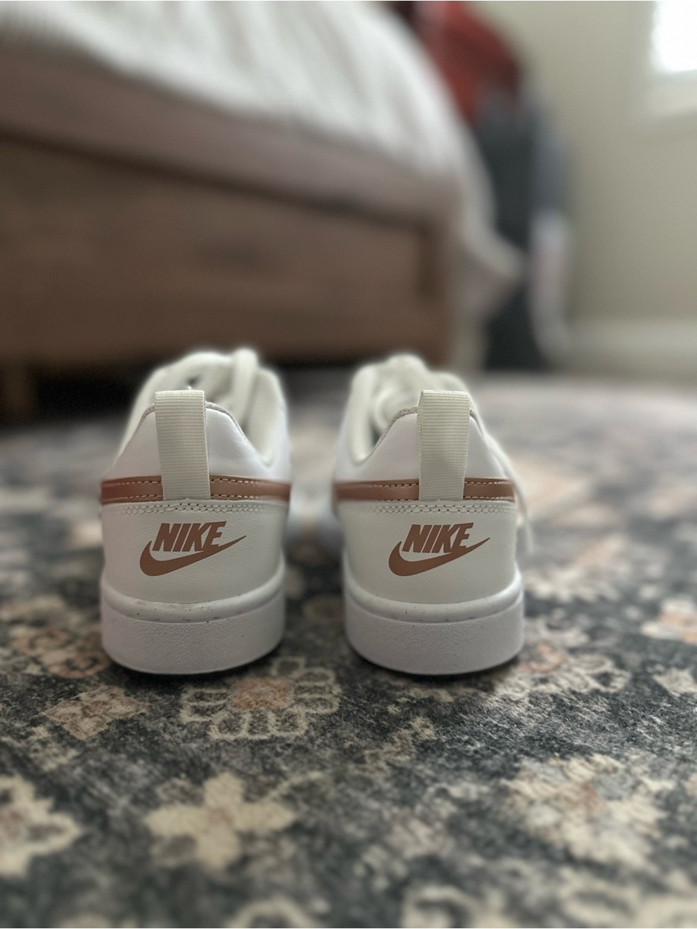 New Nike Court Bourough Low 2- Gold and white